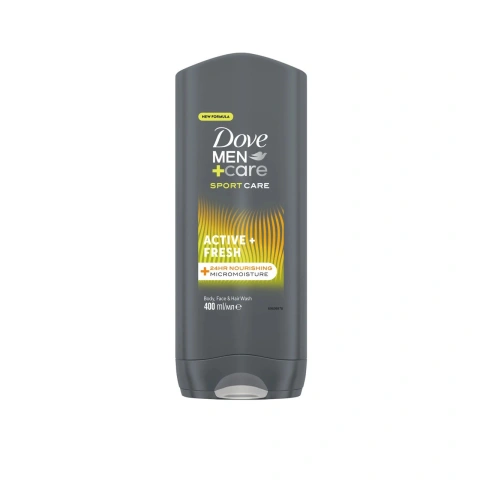 Шампунь та Гель для душа Зволожуючий Dove Men+Care Sport Care Active Fresh 24h Micromoisture Дав Активна Свіжість 400мл