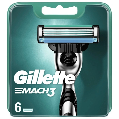 Касети Леза змінні Бритви для гоління Чоловічі Gillette Mach3 Cartrige Джілет Картріджі одноразові Змащувальна змужка 3леза 6шт