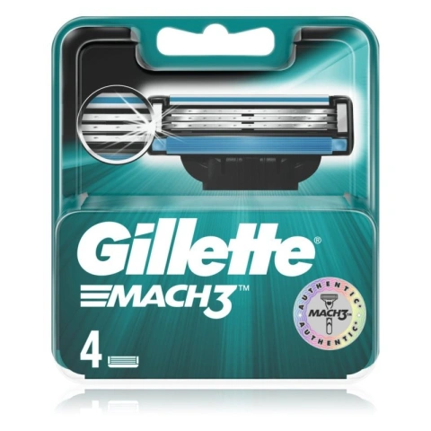 Касети Леза змінні Бритви для гоління Чоловічі Gillette Mach3 Cartrige Джілет Картріджі одноразові Змащувальна змужка 3леза 4шт