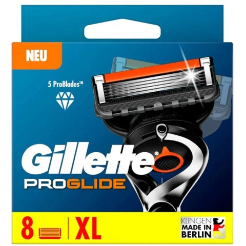 Касети Леза змінні Бритви для гоління Чоловічі Gillette ProGlide Джілет ПроГлайд Картріджі одноразові Змащувальна змужка 5лез 8шт