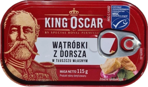 Печінка тріски King Oscar Norwegian Watrobki z Dorsza w Tłuszczu Wlasnym Кінг Оскар в власному соці Омега-3 115г