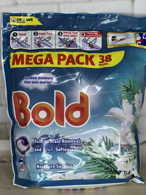 Капсули для прання з Ленор Універсальні Bold Northern Solstice Stain Removal&Lenor Softener 4in1 Болд Виведення плям Мегапак 38шт