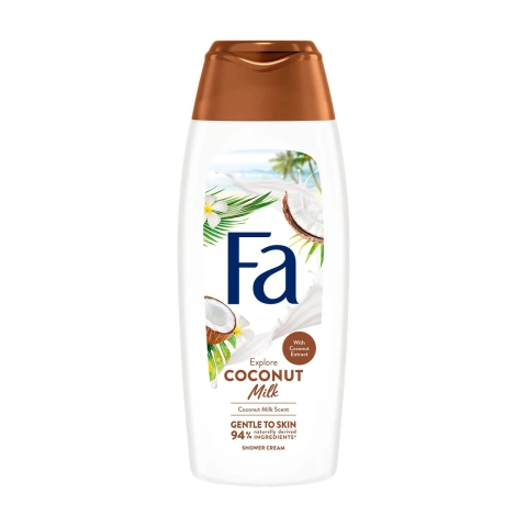 Гель Крем для душу Жіночий Fa explore Coconut Milk Scent with Coconut Extract Shower Cream Фа екстракт Кокосого молочка 400мл