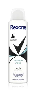 Жіночий аерозоль Антиперспірант Спрей Rexona Invisible Aqua Anti marks White&Yellow Stain 48h Рексона Невидимка Антиплями 150мл