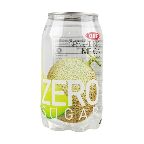 Напій газований освіжаючий Без Цукру OKF Sparkling Melon Zero Sugar Окф Ігриста Диня Баночка 350мл