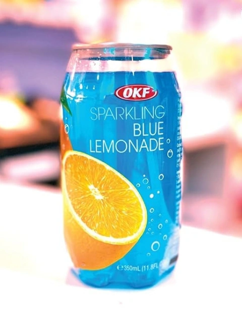 Напій газований освіжаючий OKF Sparkling Blue Lemonade Окф Ігристий Блакитний Лимонад Баночка 350мл