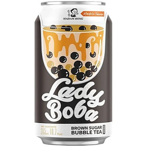 Напій Чай охолоджений чорний Madam Hong Lady Boba Brown Sugar Bubble Tea Мадам Хонг Леді Боба Карамельний цукор 315мл