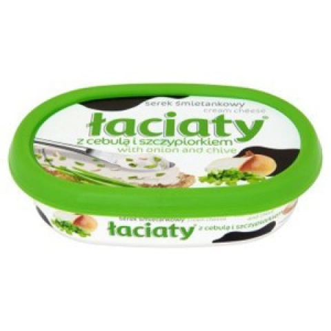 Сир Mlekpol Laciaty cream cheese з зеленню та цибулею 135г
