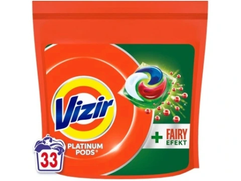 Капсули для прання з Fairy Ефектом Універсальні Vizir Platinum pods Fairy Effect 4в1 Візір Платінум чотирьохкомпонентні 33шт