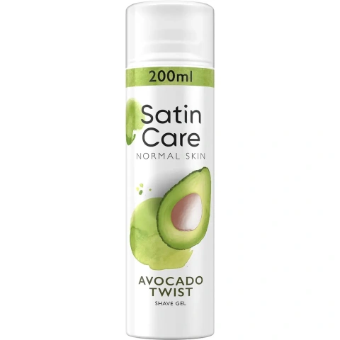 Гель для гоління Жіночий аерозоль Gillette Satin Care Normal Skin Avocado Twist Shave Gel Сатін олія Авокадо Нормальна шкіра 200мл