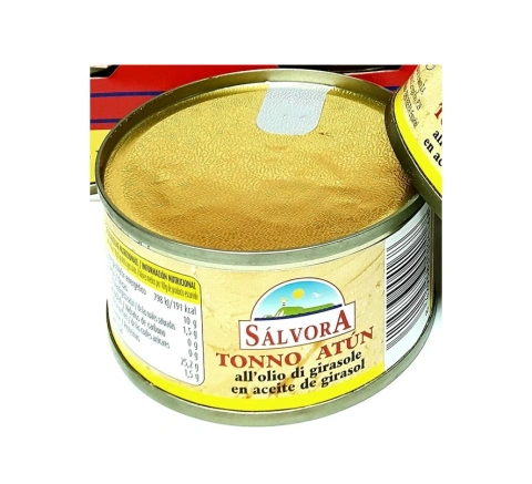 Тунець філе у Соняшниковій олії Salvora Trancetti di Tonno in Olio Di Girasole Сальвора Шматочки 1шт 80г