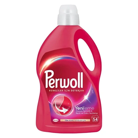 Гель для прання Кольорових тканин Perwoll Color Detergent Renew Gently Effect Перволь Відновлення Кольорів 54прань 2970мл