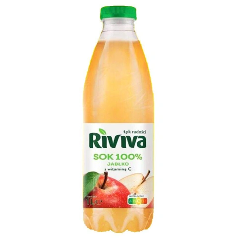 Сік яблучний Riviva Sok 100% Jablko z witamina C Рівіва натуральний з вітаміном С Пляшка 1000мл