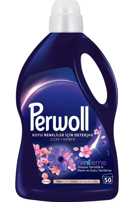 Гель для прання Чорних та темних тканин Perwoll Black Detergent Renew Dark Bloom Перволь Відновлення Кольорів 50прань 2750мл