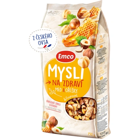 Мюслі Emco Mysli Na zdravi Medové s ořechy Емко вівсяні Пластівці суміш Злаків та Горіхів з Медом 750г