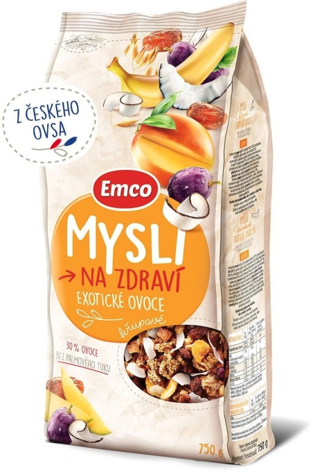 Мюслі Emco Mysli Na zdravi Exotické Ovoce Емко вівсяні Пластівці суміш Злаків та Екзотичних фруктів 750г