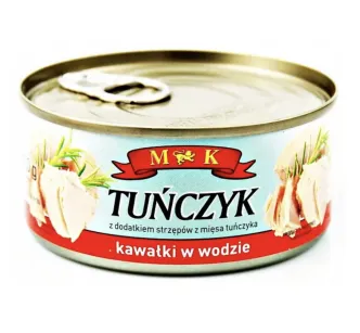 Тунець філе в Власному соку M&K Tunczyk Kawalki w Wodzie МК шматочки Омега-3 Євробанка 170г