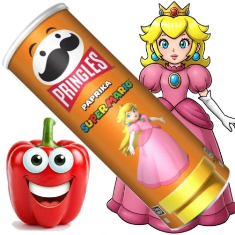 Чіпси картопляні Pringles Super Mario Paprika Princess Прінглз Супер Маріо Принцеса Паприка Тубус 165г