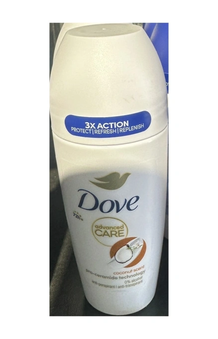 Антиперспірант жіночий Шариковий Dove Advanced Care antiperspirant Coconut 72h 3xAction Pro-ceramid Дав широкий Догляд Кокос 150мл