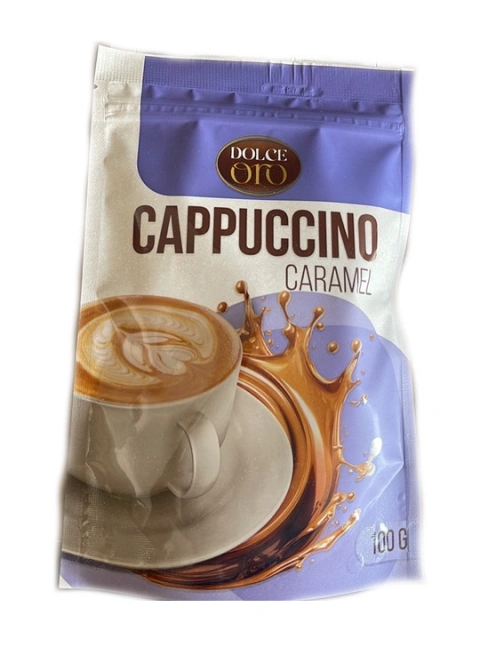 Капучіно розчинний Dolce Oro Cappuccino Caramel Cream Дольче Оро Карамельні Вершки Пакет 100г